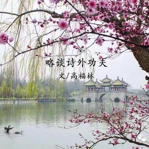 【讲座】高福林||略谈诗外功夫