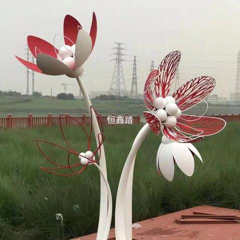 佛山三水公园装饰喷漆不锈钢花朵雕塑厂家