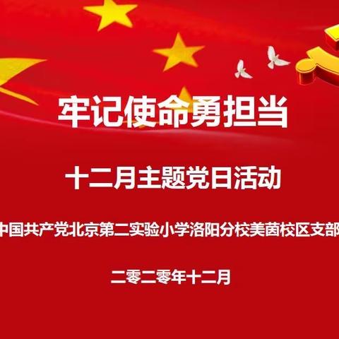 中国共产党北京第二实验小学洛阳分校美茵校区党支部 十二月主题党日活动暨预备党员接收大会