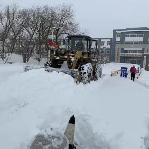 大雪满校园，扫雪暖人心