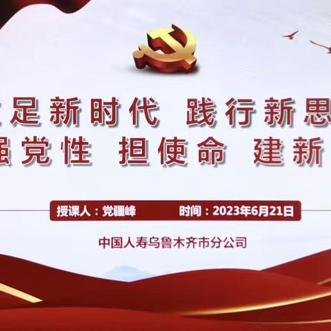 立足新时代  践行新思想  强党性 担使命 建新功—— 乌鲁木齐市分公司开展专题党课