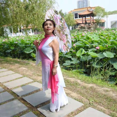 美篇《莲花池边的美女》