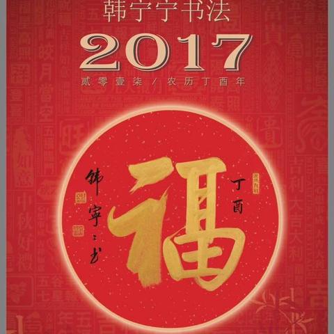 韩宁宁2017挂历书法欣赏