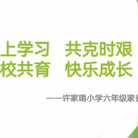 线上学习 ， 共克时艰，家校共育   快乐成长———许家哨小学六年级线上家长会