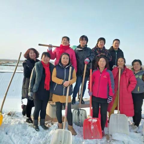 闫毛匠全体总动员清理进村道路积雪