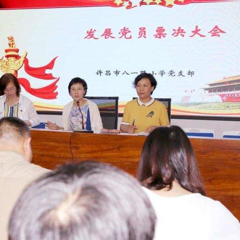 许昌市八一路小学党支部召开发展新党员票决大会