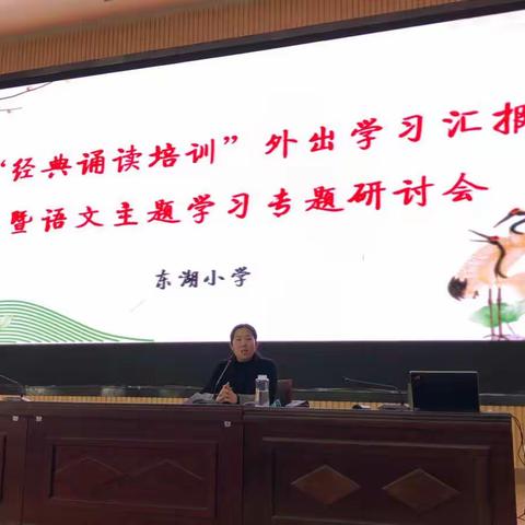 东湖小学“经典诵读培训会”外出学习汇报，暨语文主题学习专题研讨会