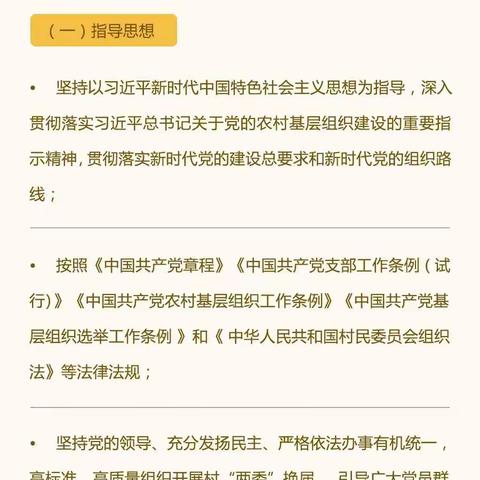 一图读懂村“两委”换届工作总体要求