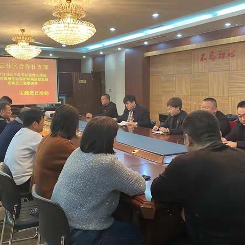 柳云社区合作社支部召开主题党日活动