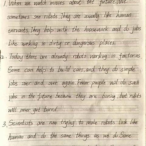 八年级（19）班英语书法作品