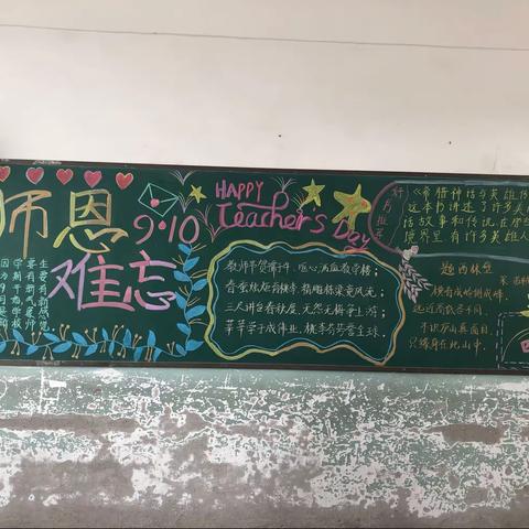 浓浓尊师意 款款爱师情——邢楼镇大堌小学开展教师节黑板报评比活动