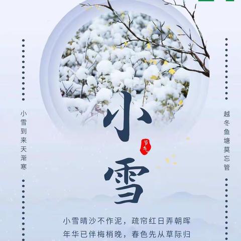 “小雪到，冬始俏”二十四节气—小雪