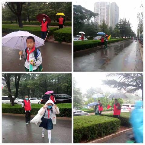 细雨绵绵秋意浓，爱心呵护筑长城——五年级一班家长值勤纪实