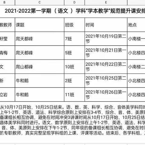 白露秋风起，成长正当时——四年级语文组学本教学“规范课”磨课成长记