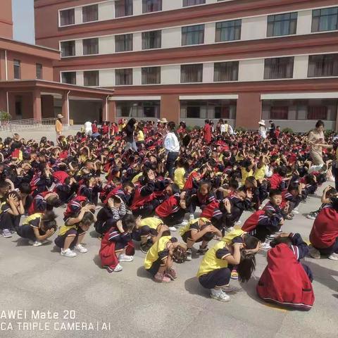 生命至上 安全第一 垦利区第四实验小学地震逃生演练活动