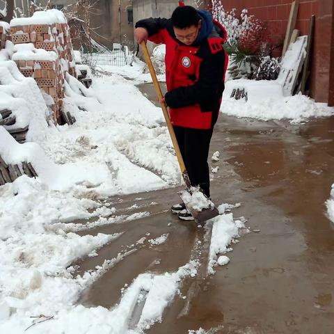 皑皑白雪惹人醉 学生除雪暖心田——静宜中学七二班寒假义务劳动