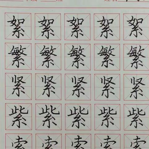 紫云县第一小学 五（4）班 第15周 汉子书写素养成长记录