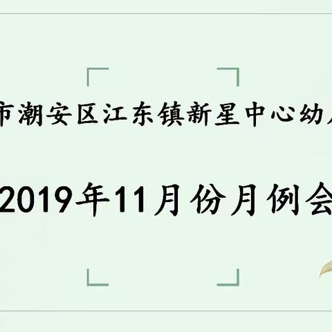 “总结过去，发现问题，不断成长”----记新星幼儿园11月份月结会