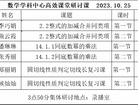 同课异构展风采，教研互动创新篇—初中数学学科中心活动纪实