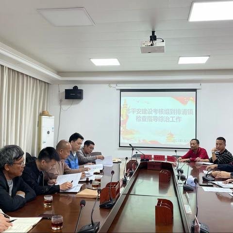 市平安建设考核组到排浦镇检查指导综治工作