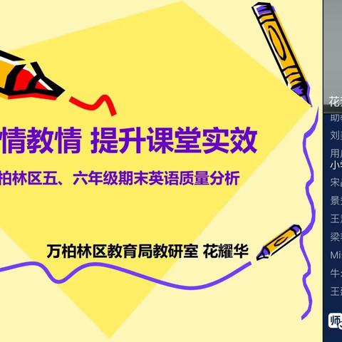 关注教情学情 提升课堂实效——万柏林区小学英语期末质量分析