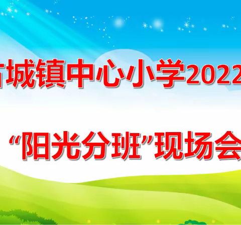 实施阳光分班 推进均衡发展——古城镇中心小学“阳光分班”现场会