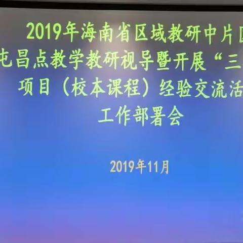 中片区教学教研工作视导活动（屯昌县完小组）