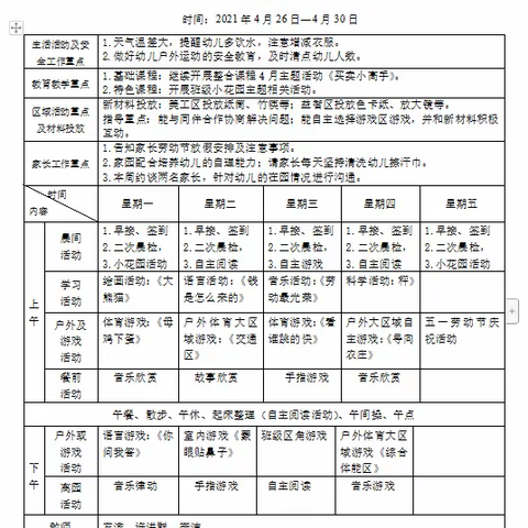 大一班第九周活动速递