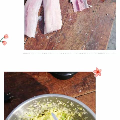 我和爷爷志愿帮助邻居做鱼糕