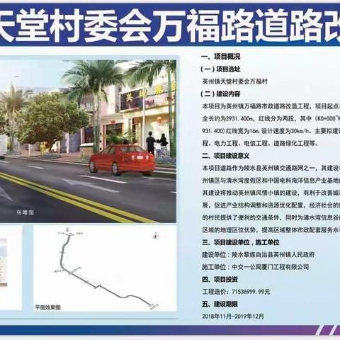 今天英州万福路改造项目全线通车