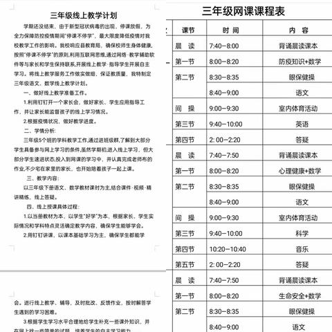 家校共育促成长   静待花开满园香----农安师范附属小学三年组线上教育教学纪实