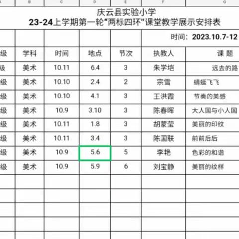 青春绽芳华 赛课促成长——庆云县实验小学美术“两标四环”生本课堂大比武活动纪实（副本）