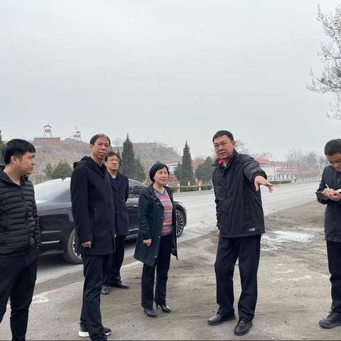 王建霞到邢峰线中段、北段督导指导道路绿化改造提升工作