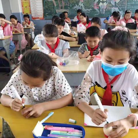 胜利街小学五年级“端午粽香常思源，不忘初心学党史”之画鸡蛋活动