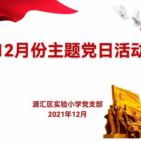 奋力争先齐冲刺，凝心聚力谋新篇一源汇区实验小学12月份主题党日活动