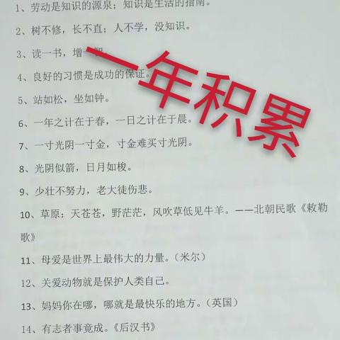 人人爱积累   竞相展风采