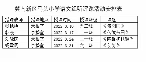 线上线下齐发力，听课评课共登攀——冀南新区马头小学语文组线上线下听评课活动