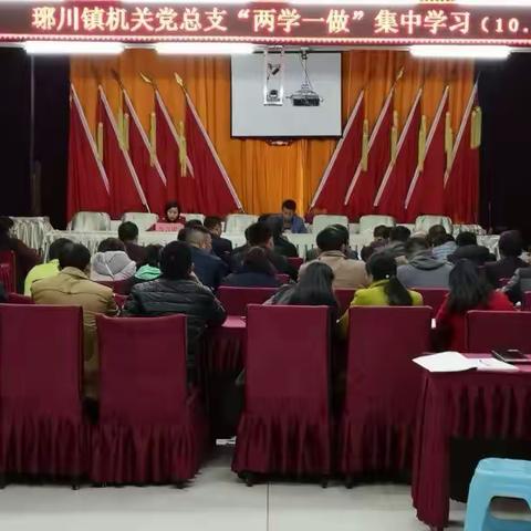 琊川镇机关党总支“两学一做” 集中学习