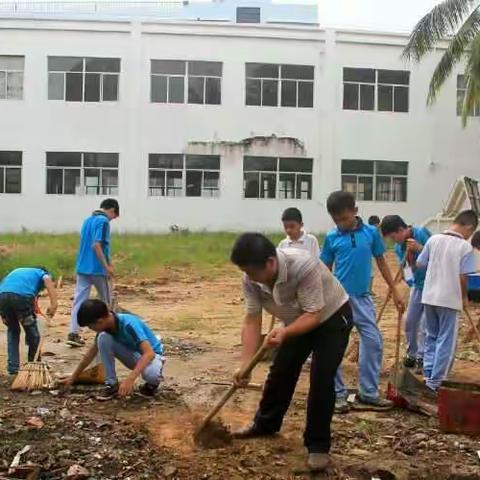 隆广中心小学创卫整改情景