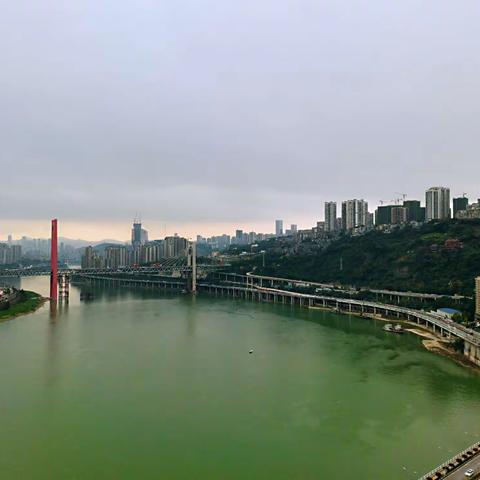 嘉陵江风景石门江段远眺