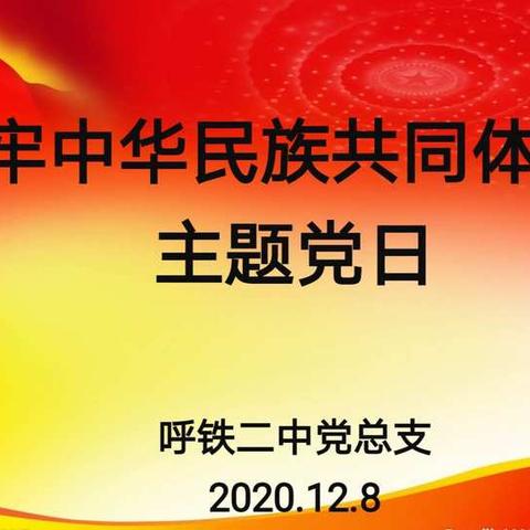 呼铁二中党总支开展“铸牢中华民族共同体意识”主题党日活动