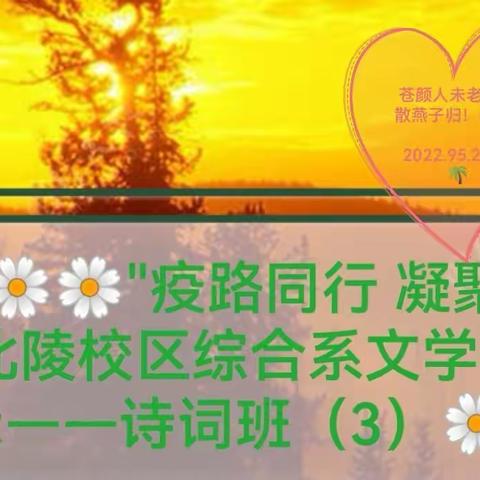 “疫路同行 凝聚温情”北陵校区综合系文学作品展示——诗词班