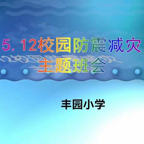 防灾减灾，安全常在——丰园小学开展“防灾减灾”主题班会