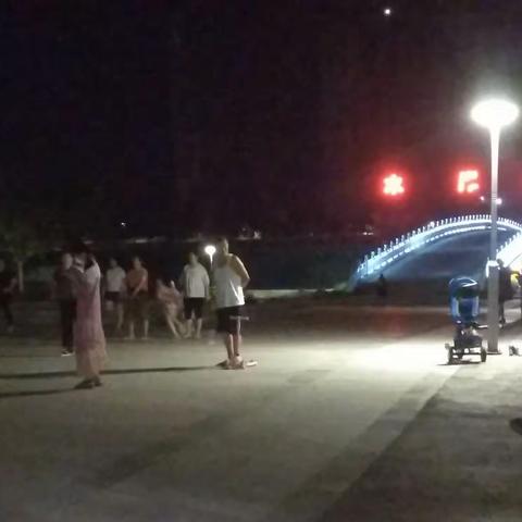 大美定陶一一夜色中的护城河