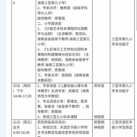 分享智慧 共促成长——海南省小学美术廖夏婉卓越教师工作室主题培训活动（一）