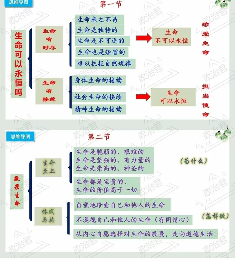 期末考试复习第四单元生命的思考