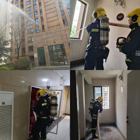 欣桥卫星消防站对金域牟嘉小区开展实战化演练和消防安全知识宣传