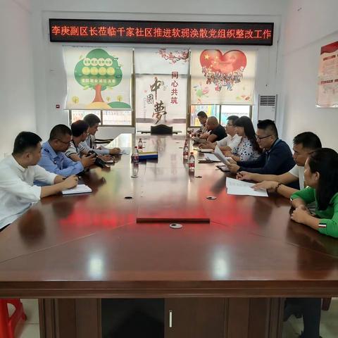 美兰区人民政府李庚副区长指导千家社区党总支部推进软弱涣散党组织整改工作
