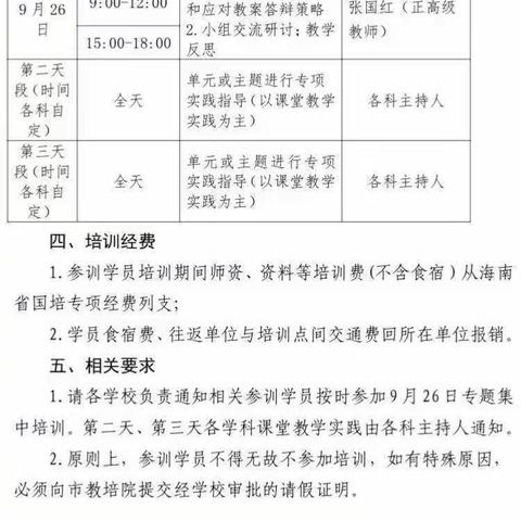 “国培计划(2019)”——海南省乡村中小学教师教学基本功提升项目（第二期）三亚片区中小学教师基本功提升培训