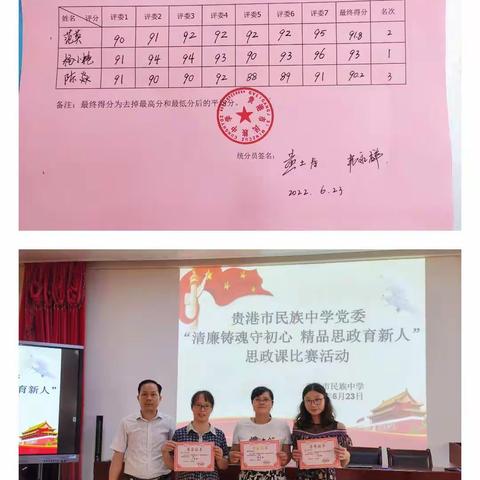 清廉铸魂守初心，精品思政育新人一一贵港市民族中学党员教师思政课比赛
